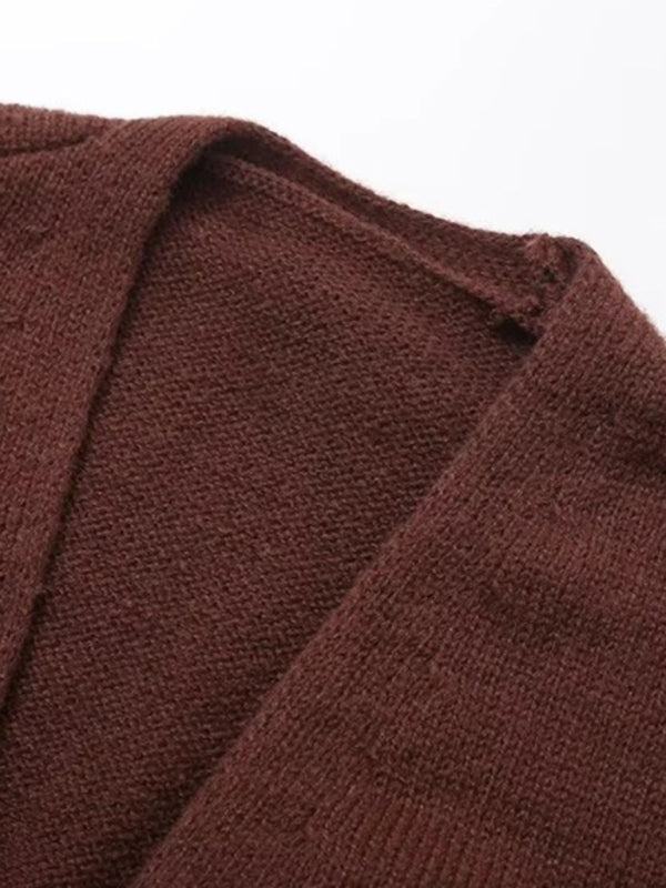 Cardigans - V-neck button-down cardigan