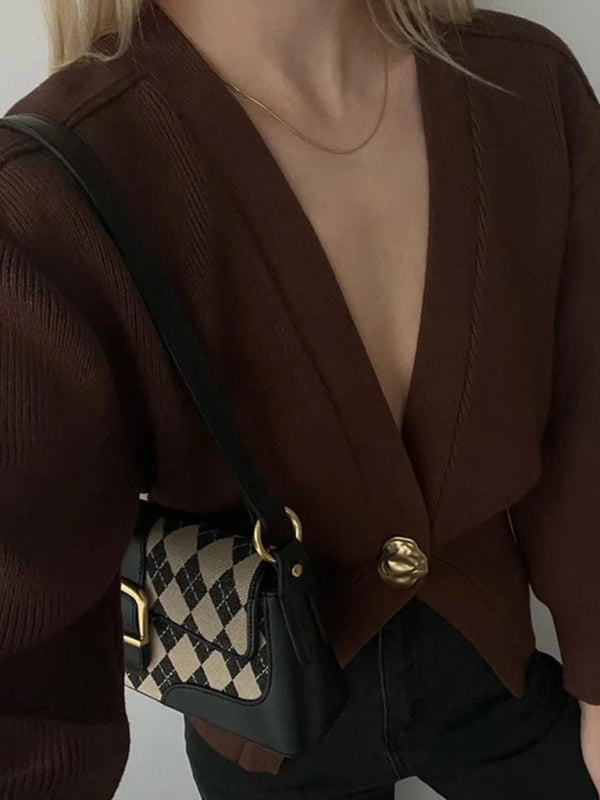 Cardigans - V-neck button-down cardigan