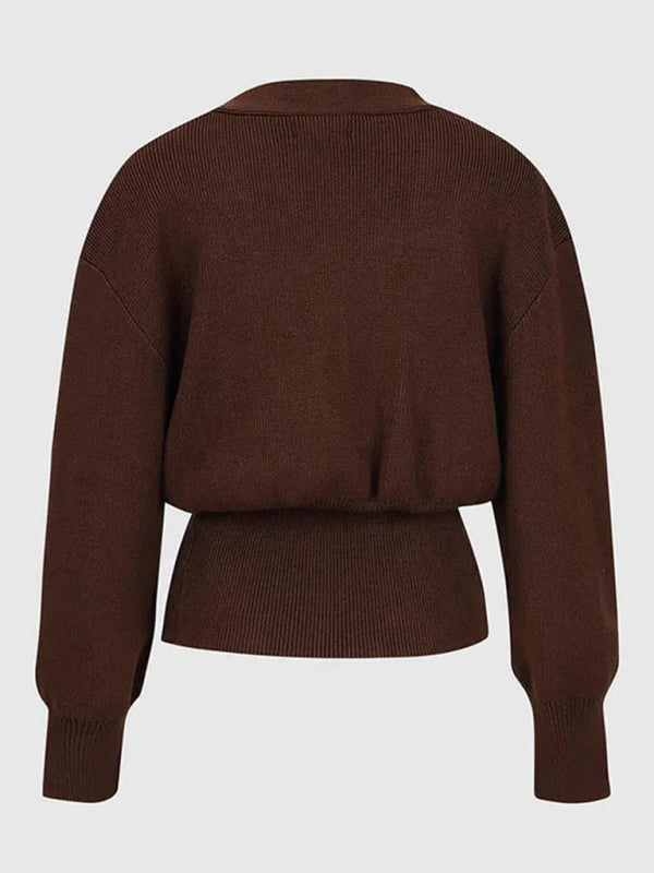 Cardigans - V-neck button-down cardigan