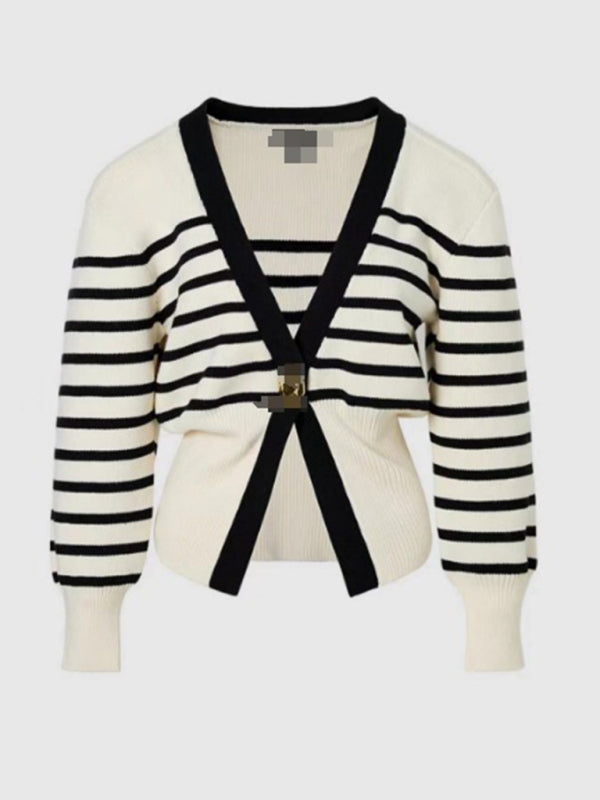 Cardigans - V-neck button-down cardigan