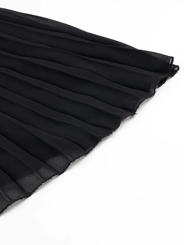 Elegant Dresses - Three-dimensional rose decorated ruffle stitching suspender dress