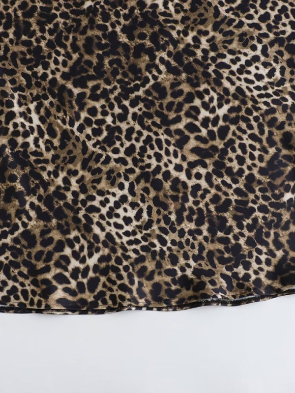Long Skirts - Leopard print casual skirt