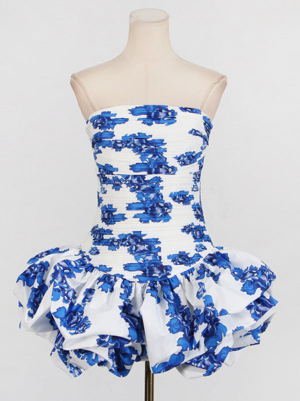 Tube Dresses - New style tube top high waist pleated design tutu dress