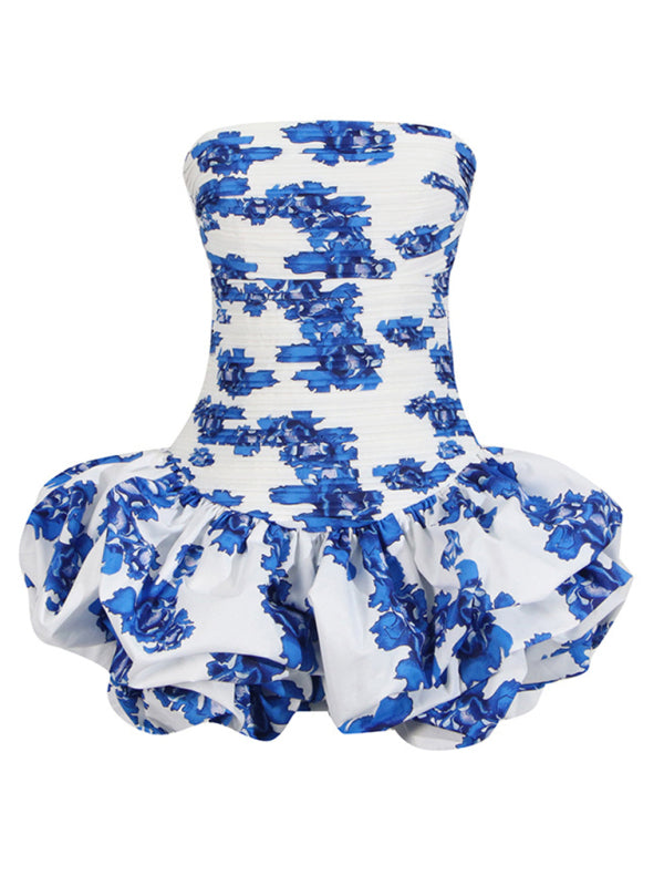 Tube Dresses - New style tube top high waist pleated design tutu dress