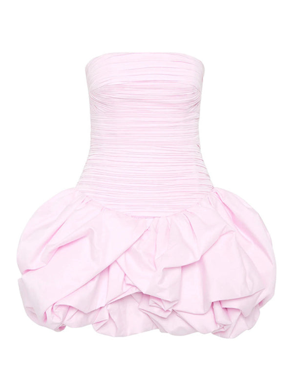 Tube Dresses - New style tube top high waist pleated design tutu dress