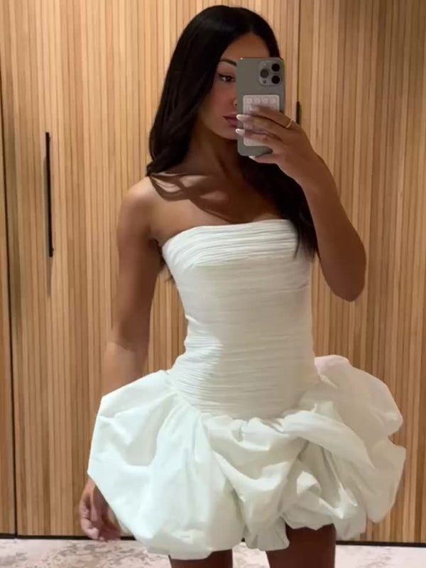 Tube Dresses - New style tube top high waist pleated design tutu dress