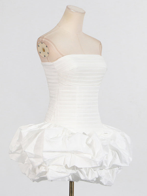 Tube Dresses - New style tube top high waist pleated design tutu dress