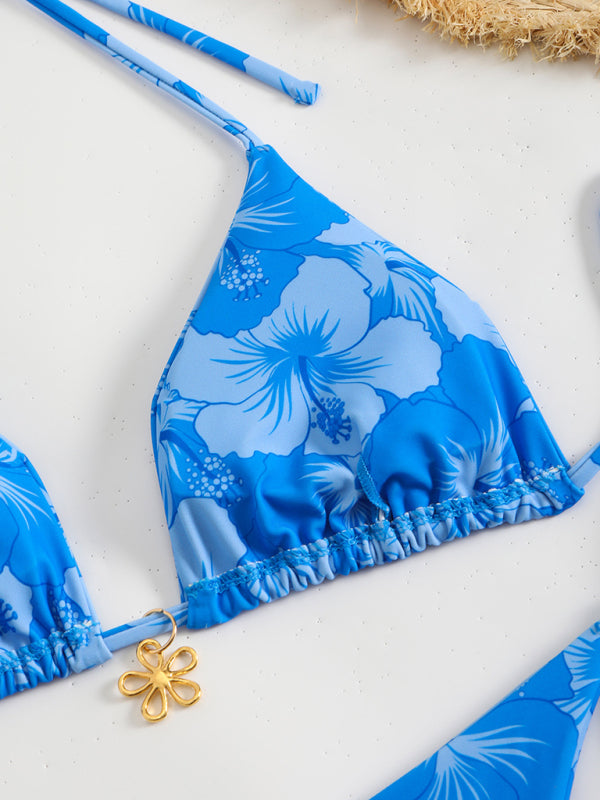 Swimwear - Floral print halterneck bikini