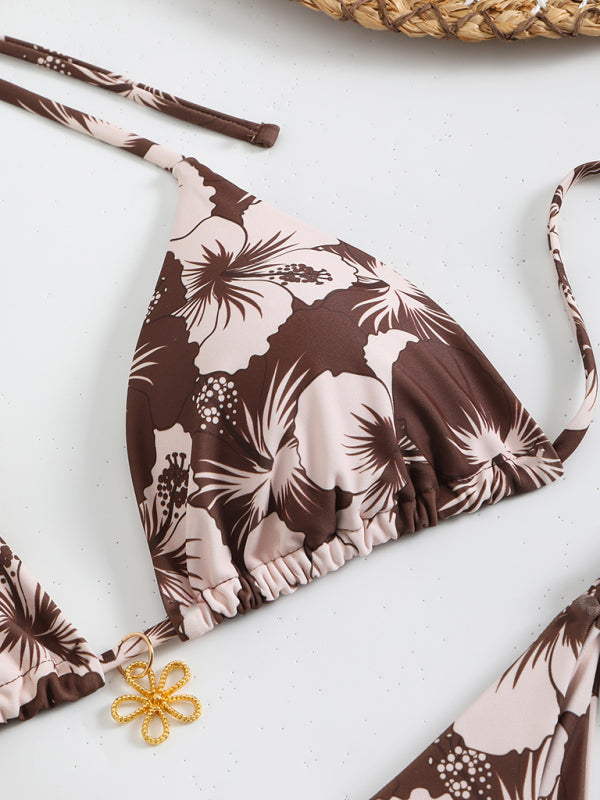 Swimwear - Floral print halterneck bikini