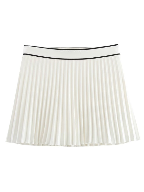 Pleated Skirts - Golf Women's Tennis Short Sleeve Pleated Skirt
