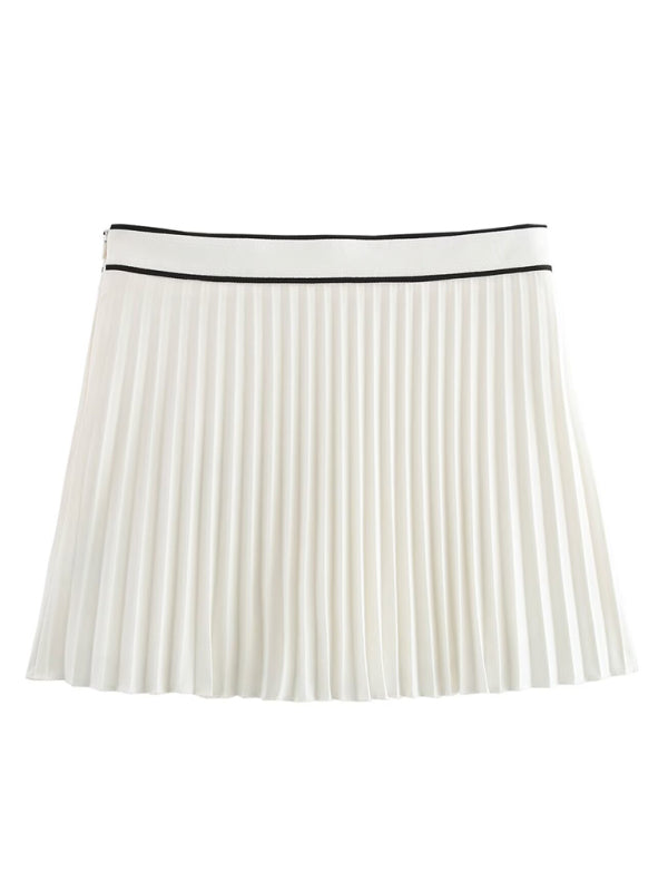 Pleated Skirts - Golf Women's Tennis Short Sleeve Pleated Skirt