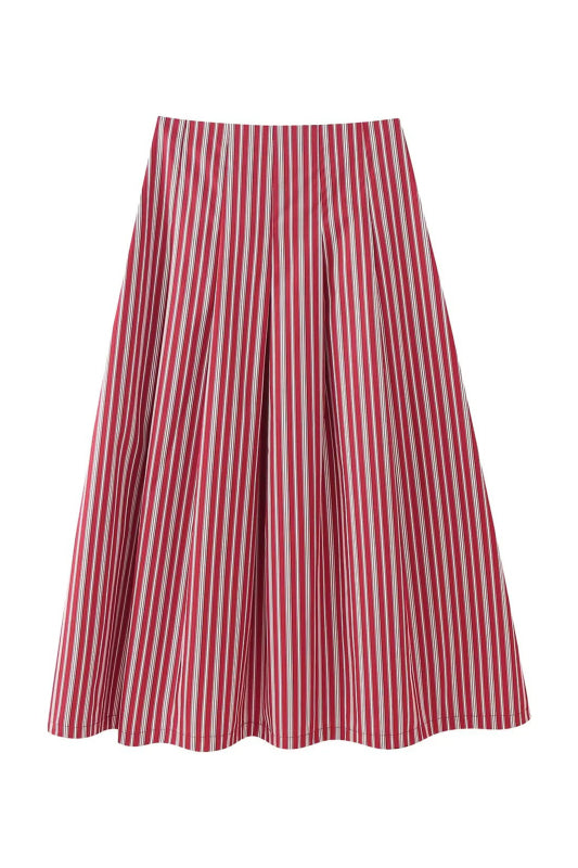 Matching Sets - Fashion Striped Short Top + Striped Midi Skirt Set