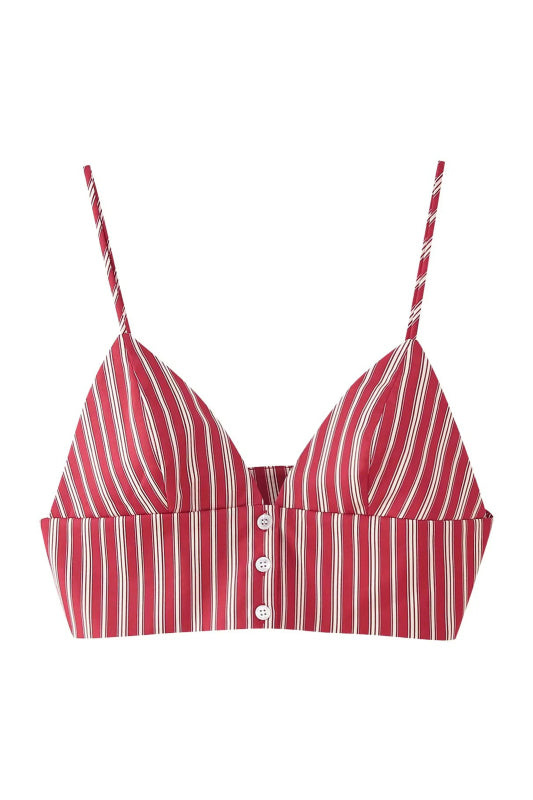 Matching Sets - Fashion Striped Short Top + Striped Midi Skirt Set