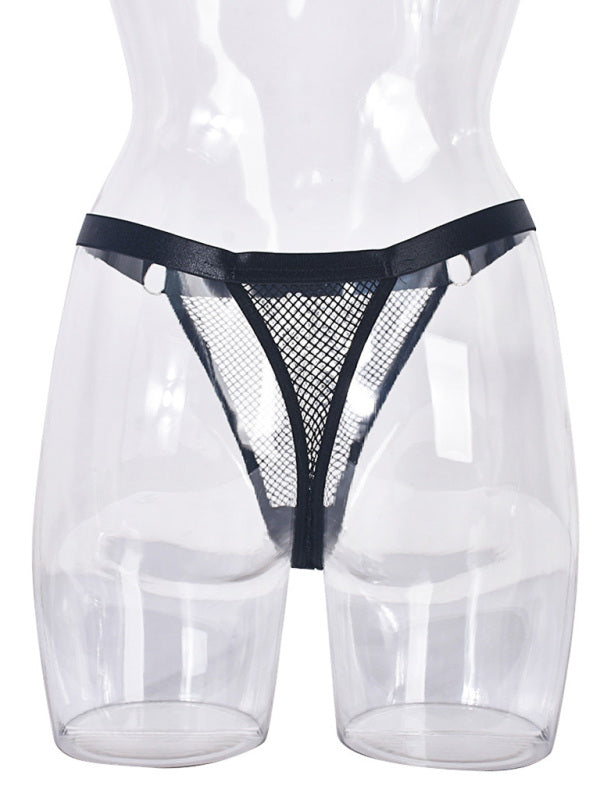 Lingerie - Fishnet Low Waist Adjustable Belt Comfortable See-Through Women's Sexy Panties