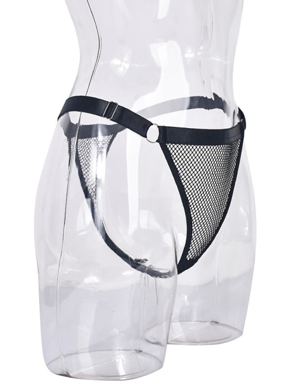 Lingerie - Fishnet Low Waist Adjustable Belt Comfortable See-Through Women's Sexy Panties