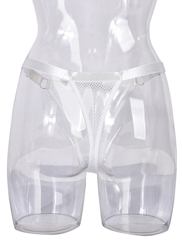 Lingerie - Fishnet Low Waist Adjustable Belt Comfortable See-Through Women's Sexy Panties