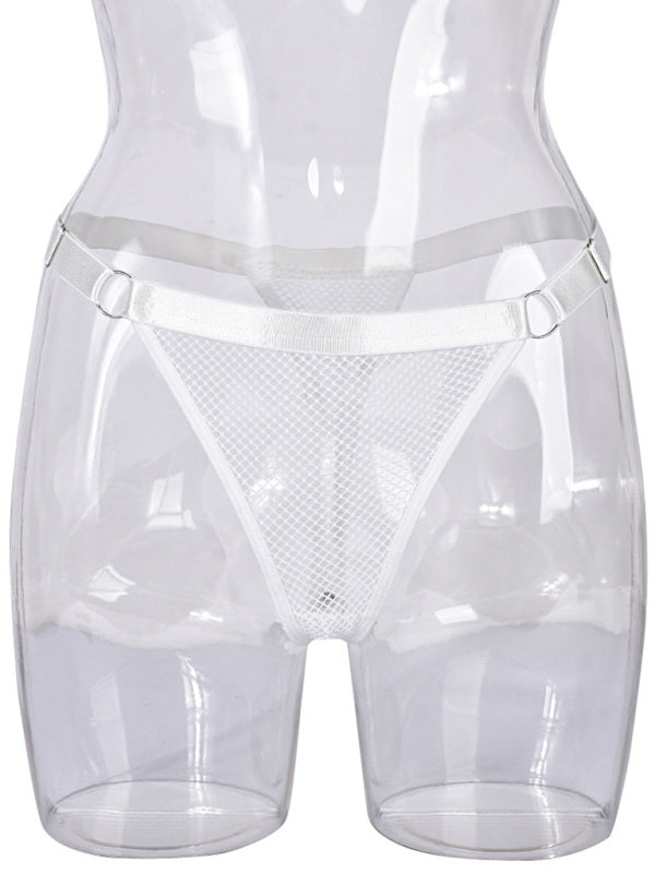 Lingerie - Fishnet Low Waist Adjustable Belt Comfortable See-Through Women's Sexy Panties