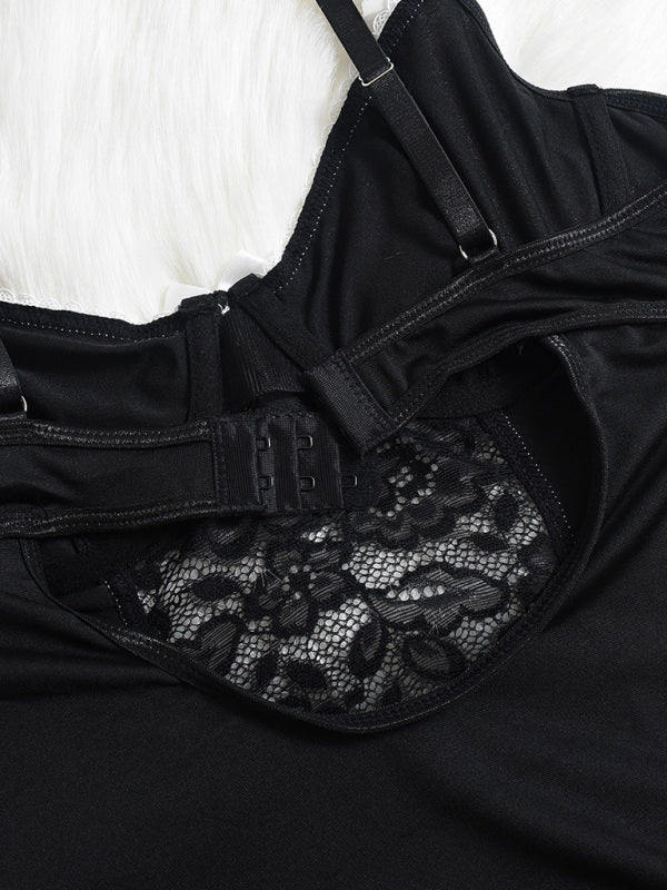 Lingerie - Sexy lace pajamas lace sexy suit nightdress bow series suit