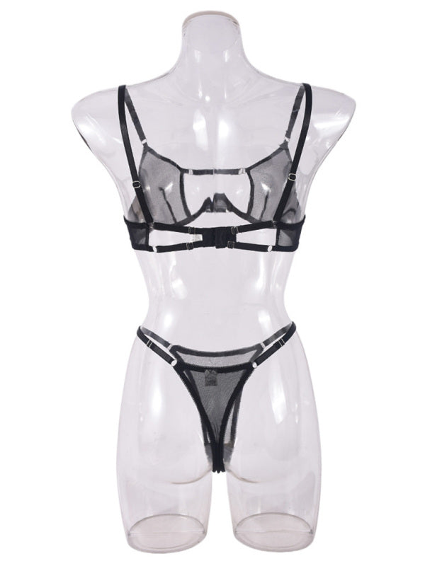Lingerie - Mesh see-through handmade hot diamond sexy lingerie set