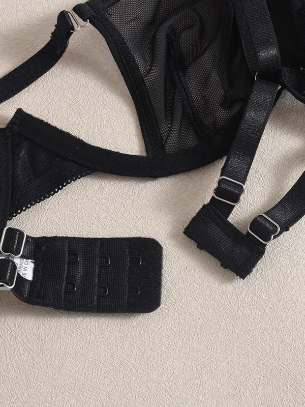 Lingerie - Mesh see-through handmade hot diamond sexy lingerie set