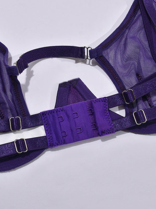 Lingerie - Mesh see-through handmade hot diamond sexy lingerie set