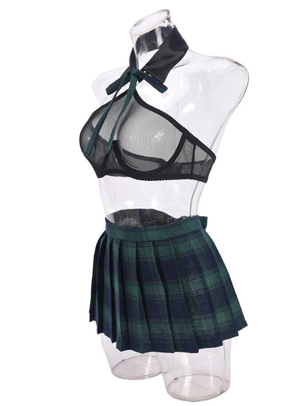 Lingerie - See-through skirt mesh underwear JK uniform playful underwear fun suit