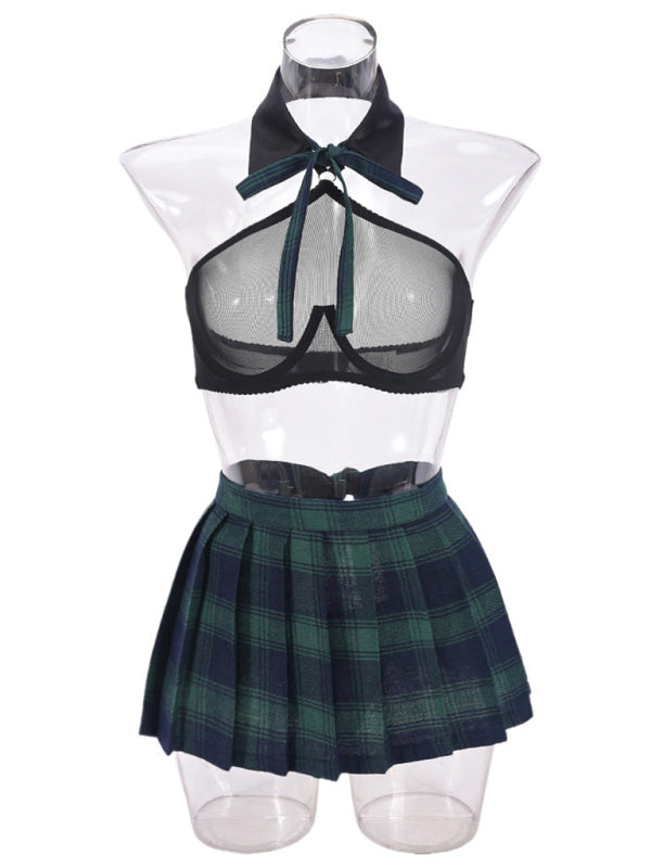 Lingerie - See-through skirt mesh underwear JK uniform playful underwear fun suit