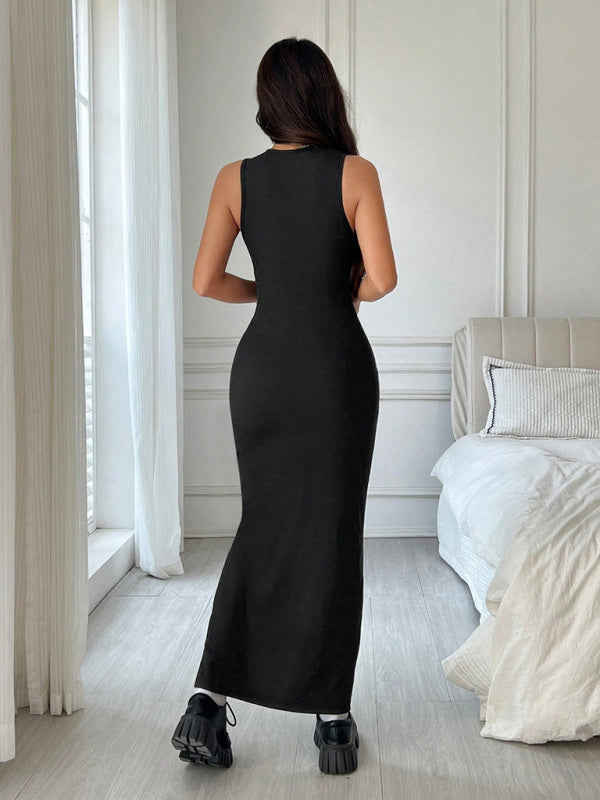 Bow Tie Dresses - New Simple Round Neck Sleeveless Dress