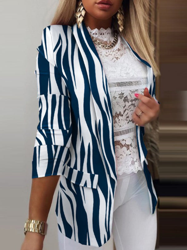 Blazers- Trendy Women's Tie-Dye Blazer with Long Sleeves - Shawl Lapels Jacket- Pattern3- Pekosa Women Clothing