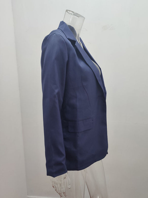 Blazers- Versatile Women's Notch Lapel Blazer: Casual to Office Wear- - Pekosa Women Clothing