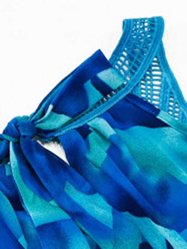 Blouses- Floral Print Sleeveless Crewneck Top in Floral Print- - Pekosa Women Clothing