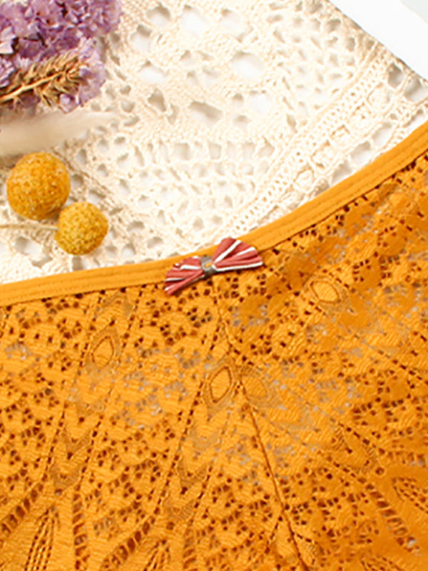 Briefs- Lace Women's Low-Waist Panty Briefs- - Pekosa Women Clothing