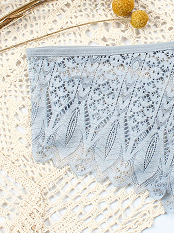 Briefs- Lace Women's Low-Waist Panty Briefs- - Pekosa Women Clothing