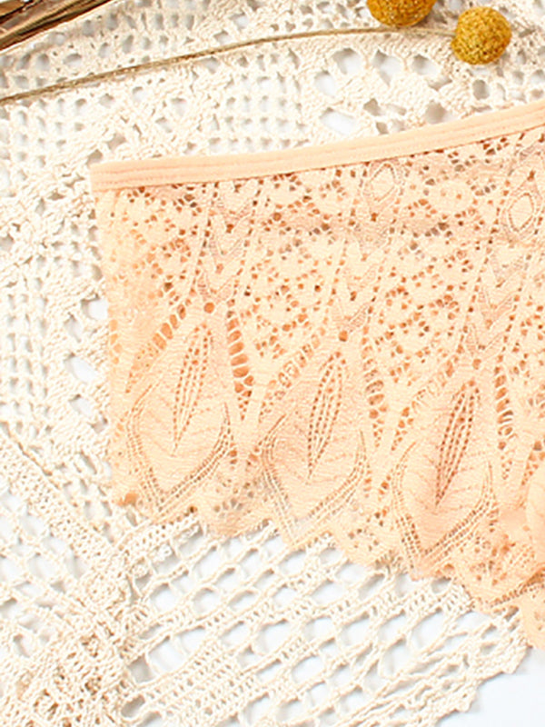 Briefs- Lace Women's Low-Waist Panty Briefs- - Pekosa Women Clothing