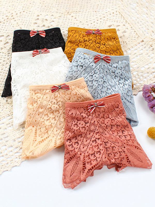 Briefs- Lace Women's Low-Waist Panty Briefs- - Pekosa Women Clothing