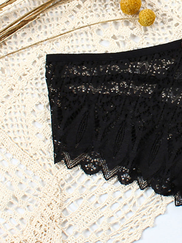 Briefs- Lace Women's Low-Waist Panty Briefs- - Pekosa Women Clothing