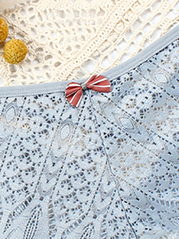 Briefs- Lace Women's Low-Waist Panty Briefs- - Pekosa Women Clothing