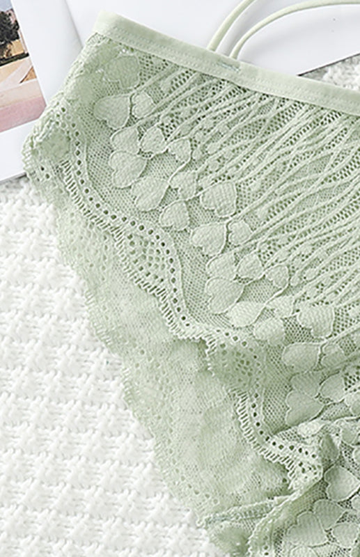 Briefs- Women's Floral Lace Low Waist Strappy Briefs - Panties- - Pekosa Women Clothing