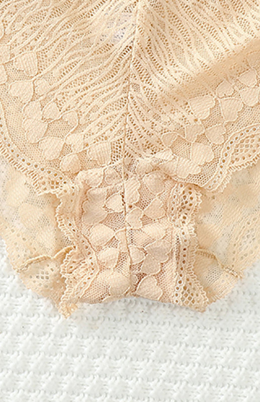 Briefs- Women's Floral Lace Low Waist Strappy Briefs - Panties- - Pekosa Women Clothing