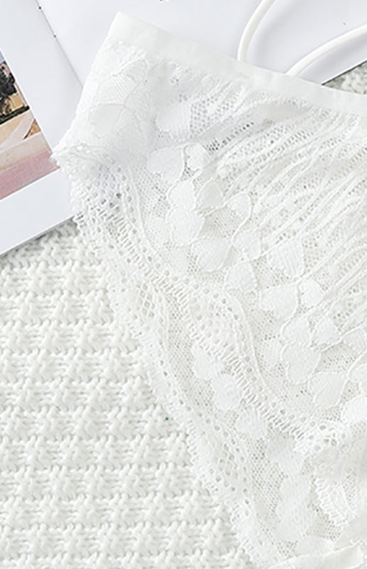 Briefs- Women's Floral Lace Low Waist Strappy Briefs - Panties- - Pekosa Women Clothing