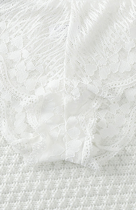 Briefs- Women's Floral Lace Low Waist Strappy Briefs - Panties- - Pekosa Women Clothing