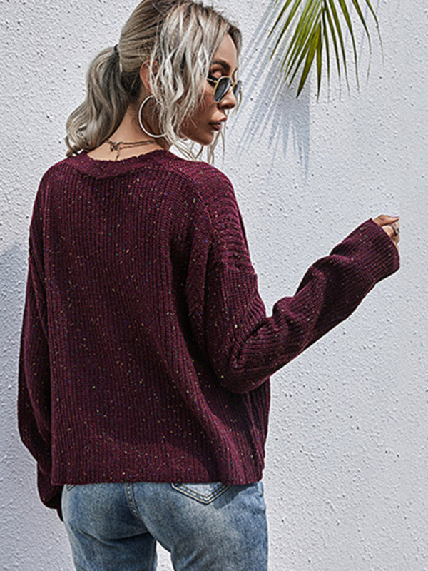 Cardigans- Autumn Sparkly Knit Cardigan Sweater- - Pekosa Women Clothing