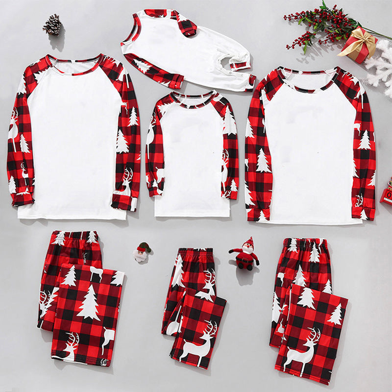 Christmas Pajamas- Christmas Family Plaid Tree Pajamas 2 Piece Set- Pattern2- Pekosa Women Clothing
