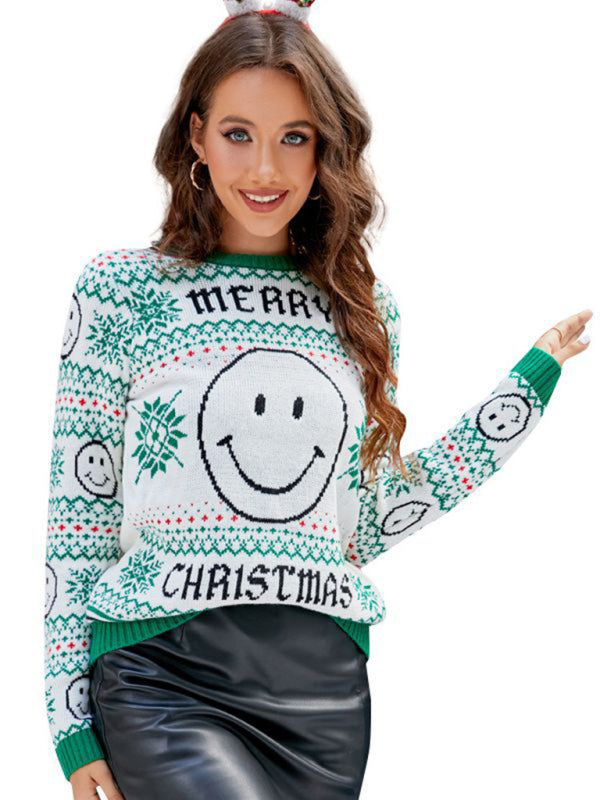 Christmas Sweaters- Women’s Merry Christmas Knit Sweater- - Pekosa Women Clothing