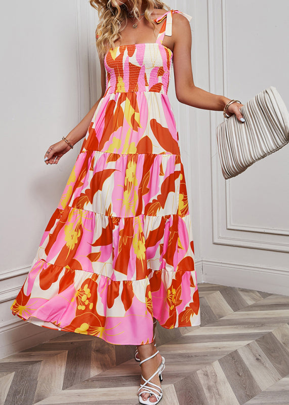 Dress- Casual Tiered Cami Maxi Dress for Summer Relaxation!- - Pekosa Women Clothing