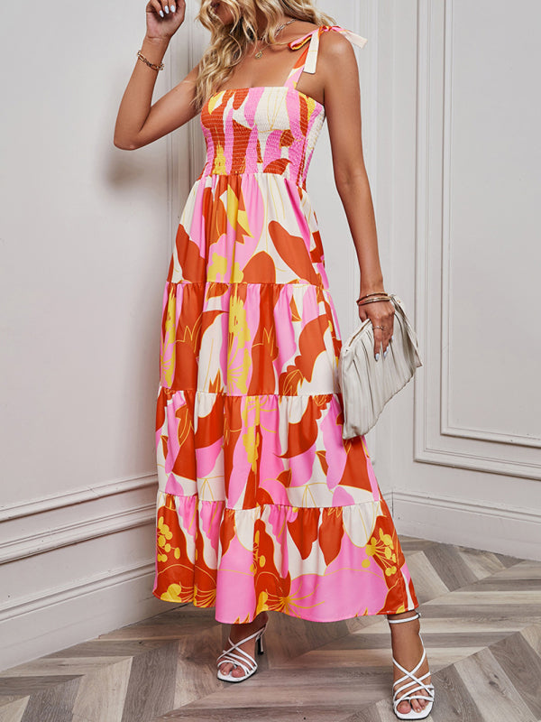 Dress- Casual Tiered Cami Maxi Dress for Summer Relaxation!- - Pekosa Women Clothing