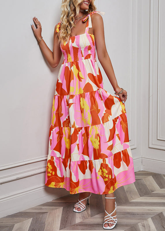 Dress- Casual Tiered Cami Maxi Dress for Summer Relaxation!- - Pekosa Women Clothing