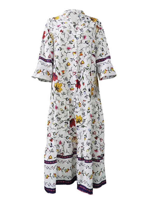 Dress- Feel the Breezy Boho Vibes in our Casual Maxi Long Dress!- - Pekosa Women Clothing