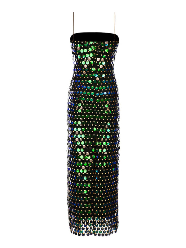 Elegant Dresses- Evening Sequined Wedding Guest Long Dress- - Pekosa Women Clothing