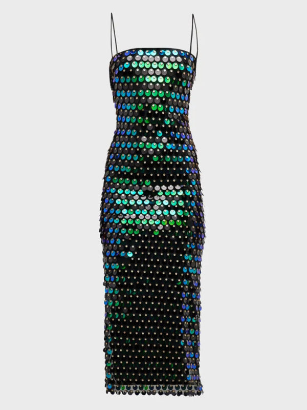 Elegant Dresses- Evening Sequined Wedding Guest Long Dress- - Pekosa Women Clothing